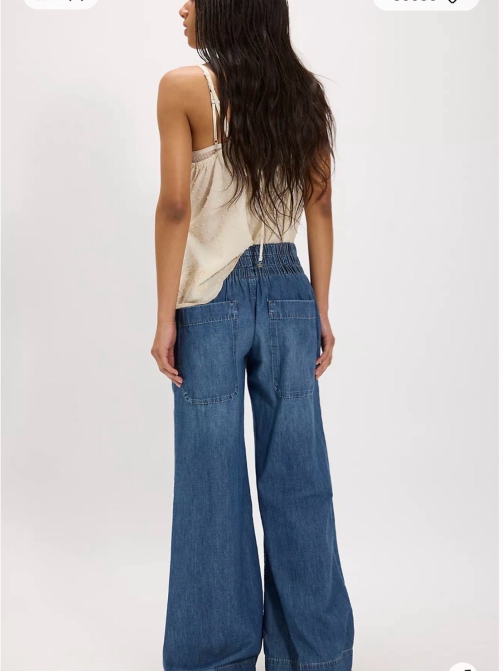 Free People Denim Wide Leg Jeans in Medium Blue - Picture 2 of 5